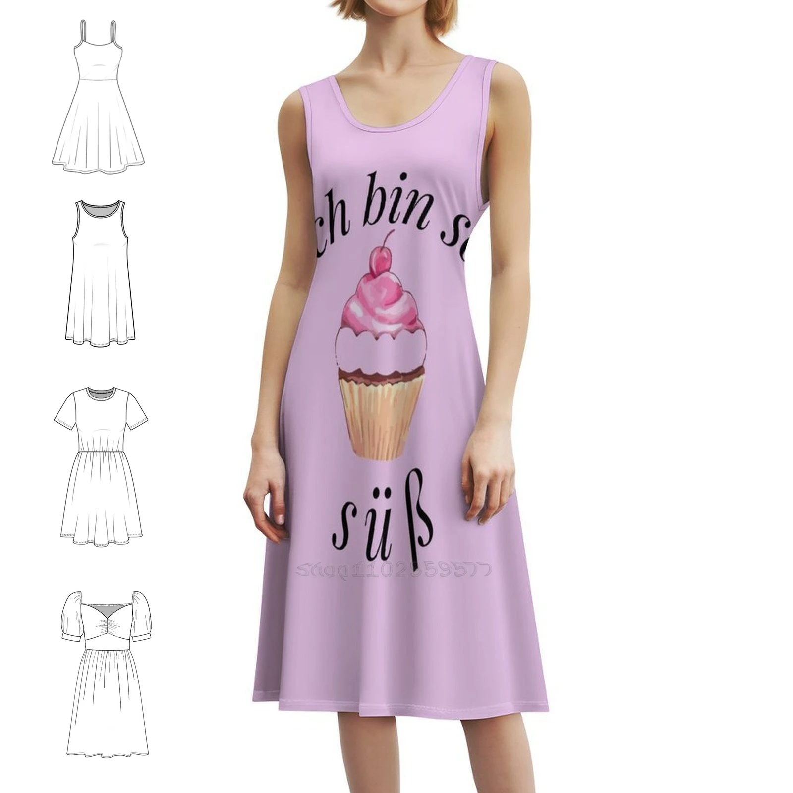 إيتش بن سو سو؟ فستان قصير على طراز Preppy للنساء على شكل حرف A فستان يوم كاجوال فضفاض مناسب Ich Bin So Sü؟ فروي أوسترن أنثى ألمانيا #1