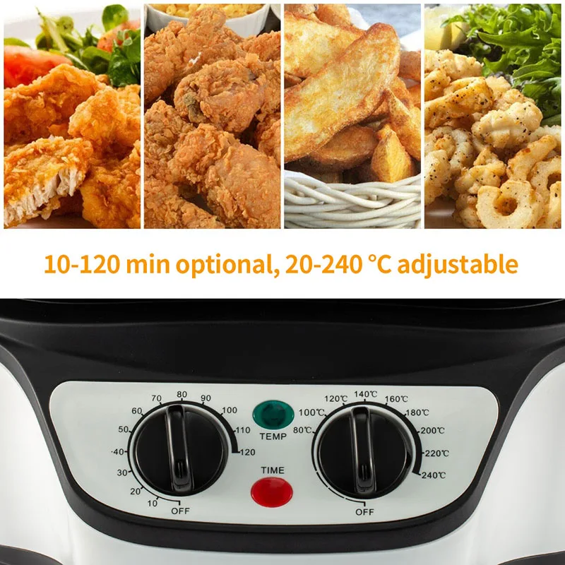 Deep Air Cooker Fryer Zogift คุณภาพสูงดิจิตอลหม้อ High-power 1500w ปรับอุณหภูมิควบคุมทําความสะอาดง่ายสําหรับครอบครัว