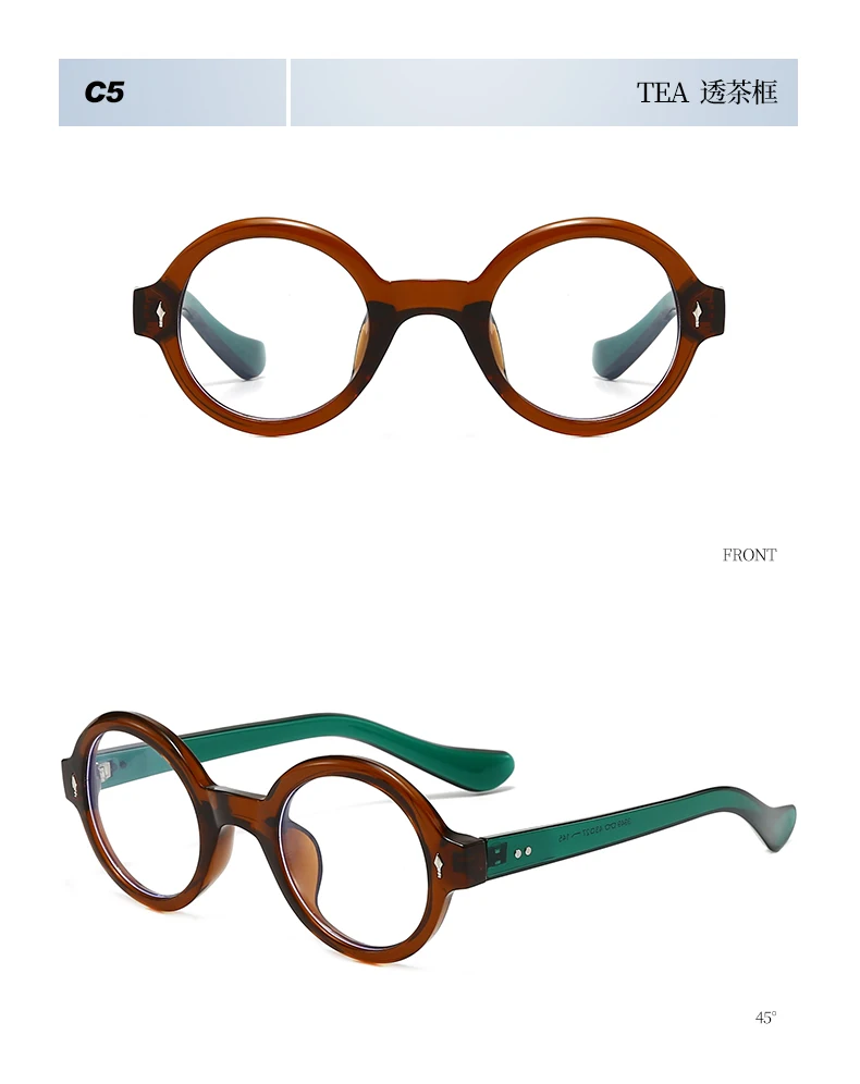 Vintage Comfort Outdoor Casual Shades Damen Runde Rahmen Brillen Männer Mode Beliebte Einfache Leichte Sonnenbrille – Detail 16