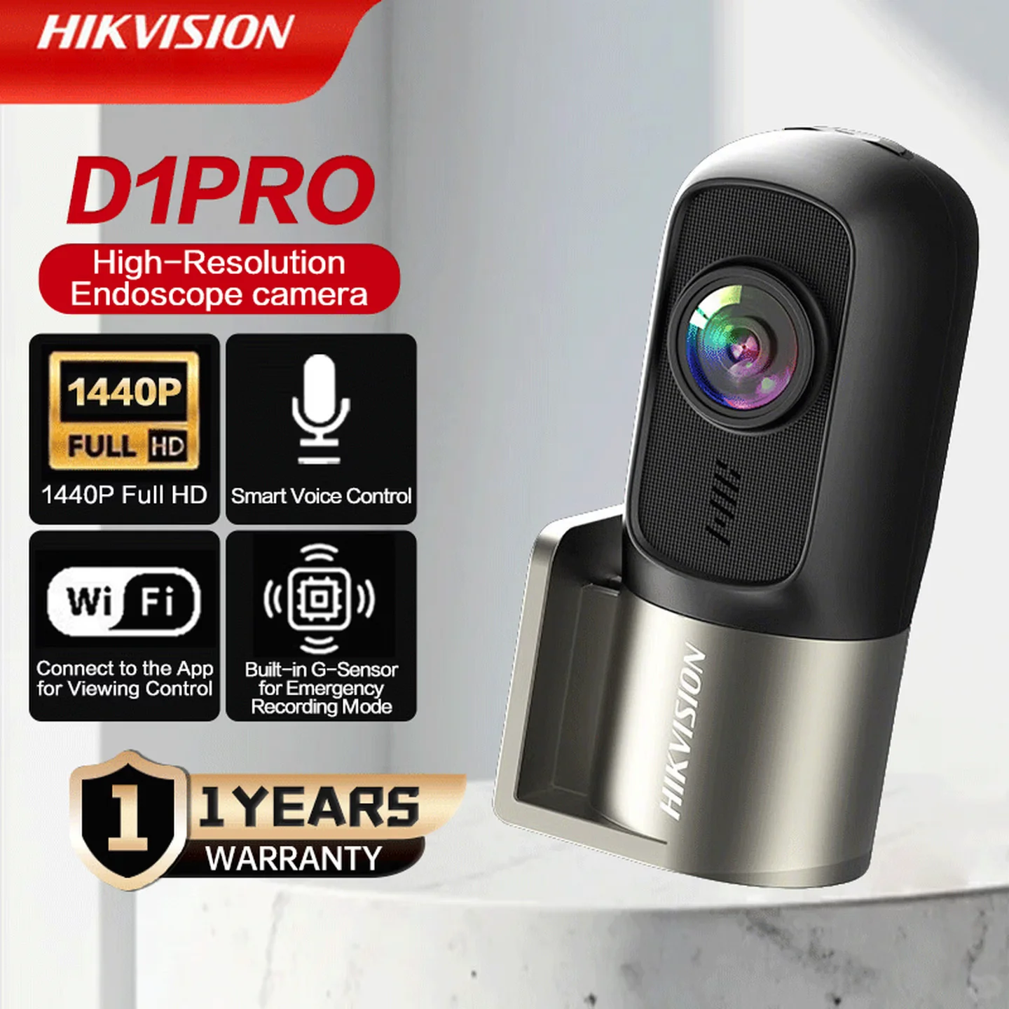 

HIKVISION)D1Pro driving recorder 2K HD starlight night vision F1.55 large aperture intelligent voice control 64G high-speed card