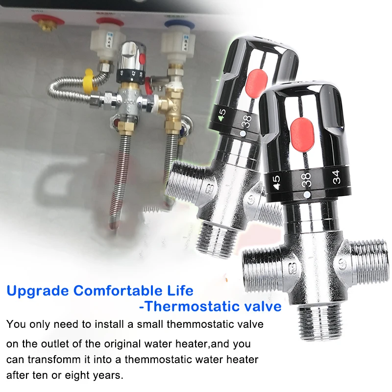 Solid Brass Thermostatic Mixer Valve Thermostat Faucet For Shower System Kitchen Adjust Water Temperature Faucet Replace Part