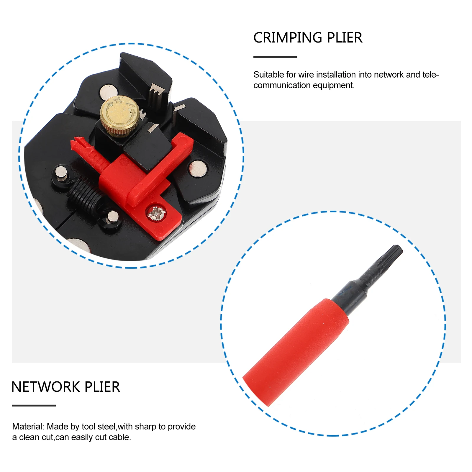

1 set Wire Stripper Assembly Kit Terminals Plier Tool Non-Slip Screwdriver Crimping For Electrician Maintenance Durable Alloy