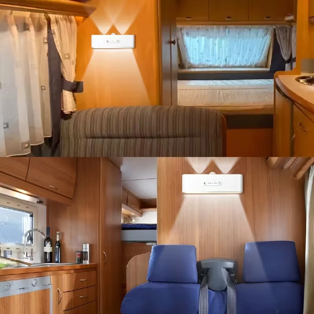 مصباح حائط مربع مغناطيسي - 3 مصابيح قابلة للتعديل مع 3 درجات حرارة ألوان، قابلة للتعتيم، 360 درجة ° قابل للدوران لغرفة النوم في خزانة الملابس #6