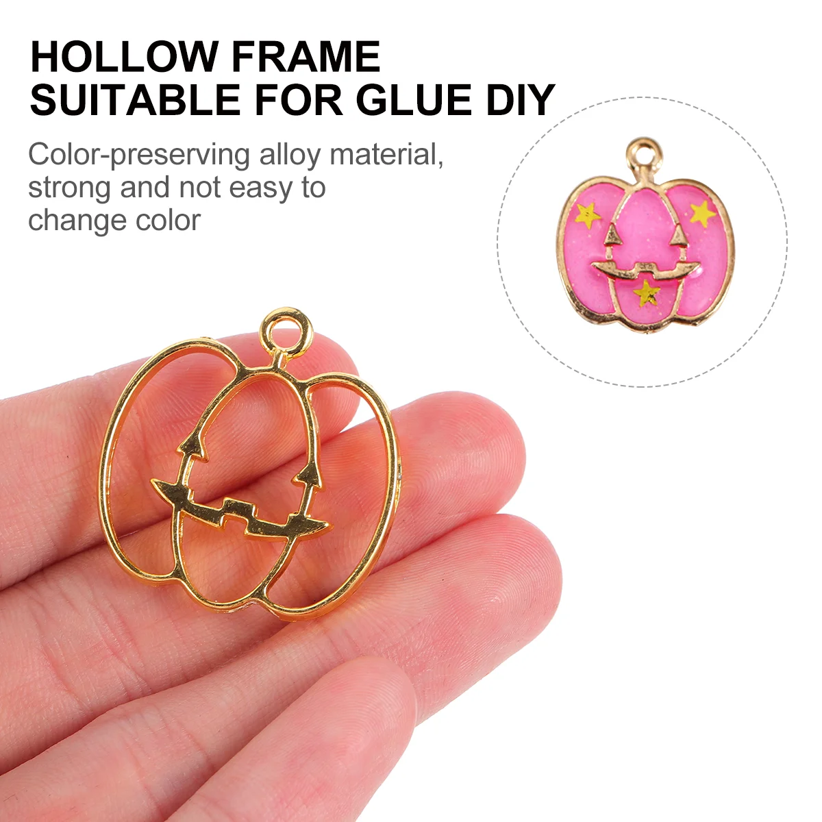 35 Pcs Resin Epoxy Border Hollow Metal Frame Halloween Gift Crystal Pendant DIY Prop Plating Jewelry