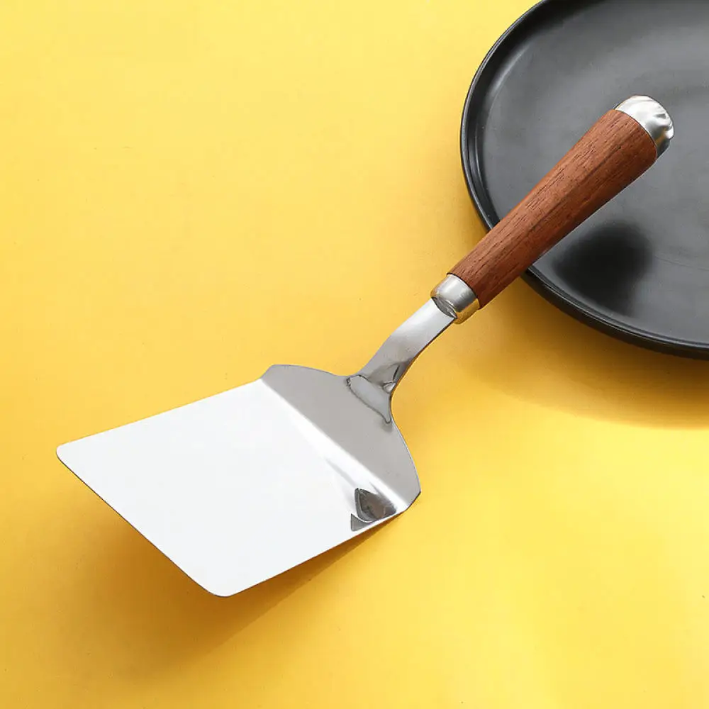 Professional Teppanyaki Turner Stainless Steel Spatula Rosewood Handle Kitchen Tool For Steak Griddle Cooking Accessories