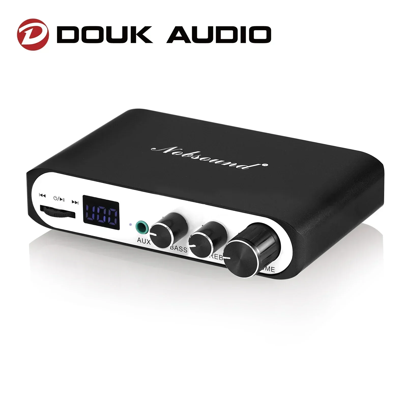 Douk Audio Mini Bluetooth 5.0 Digital Amplifier Receiver  DSP w/Super Bass USB Music Player Home Audio Speaker Amp 50W*2