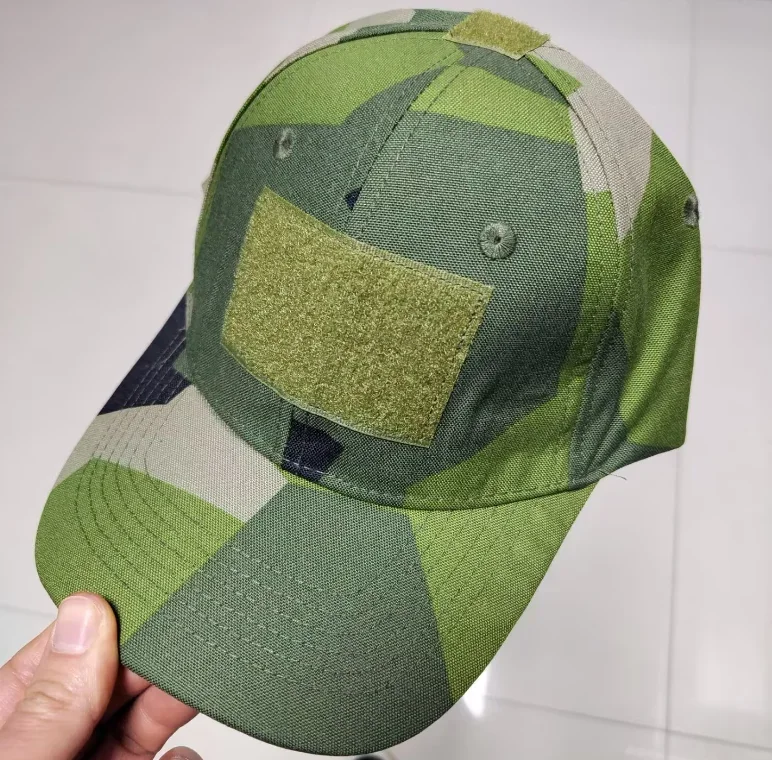 Swedish Jungle Camouflage Baseball Hat Green Geometry Man Cap