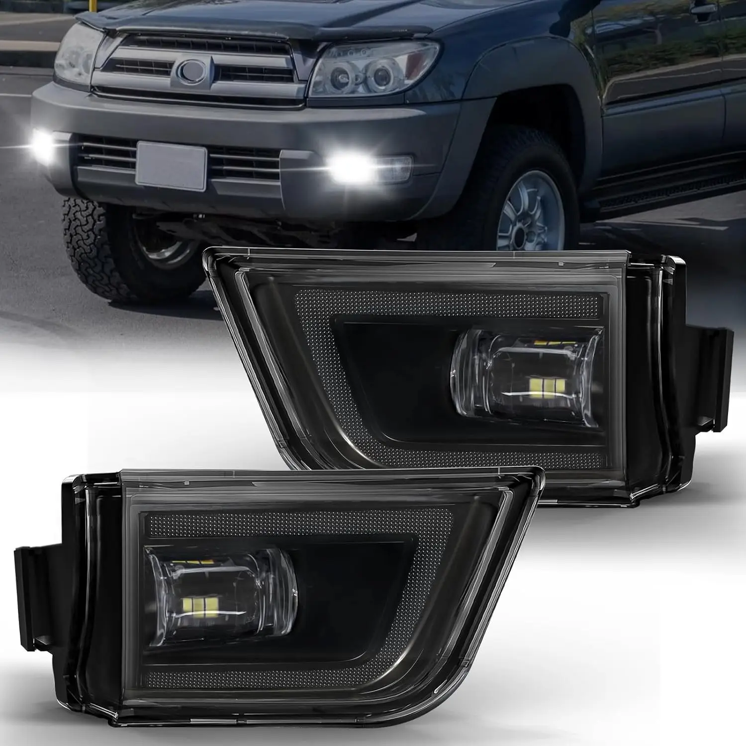 

LED Fog Lights for Toyota 4Runner SR5 2003 2004 2005 Front Driving Fog Lamps Assembly Replacement Kit (OEM replacements)