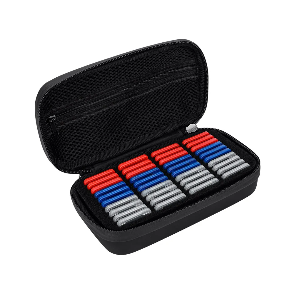 Hard Shell Water-Resistant SD Card Case With 40 PCS Clear Plastic Memory Card Case Storage for 40 SD SDXC SDHC Cards with Labels