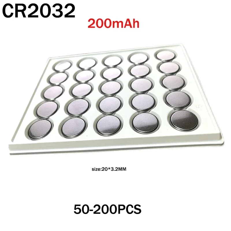 NEW 25-300PCS 3V CR2032 Lithium Button Battery CR 2032 3V Coin Cell Watch Batteries for Toy Clock Calculator Remote Control