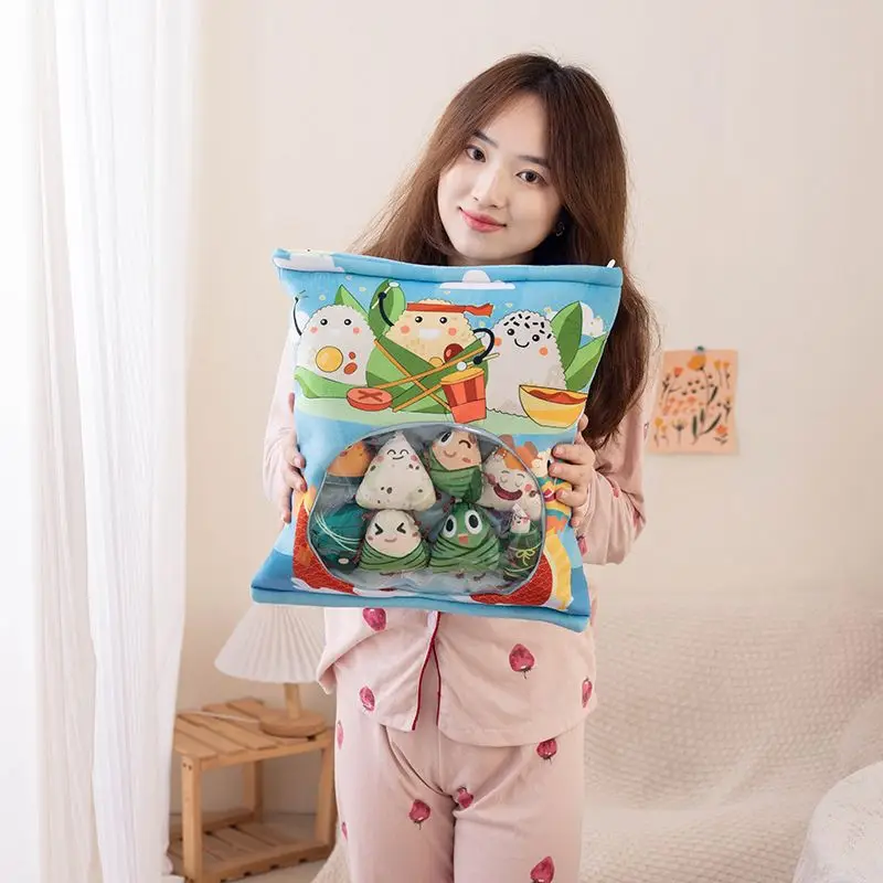Zongzi Snack Bag Pillow Bag Snack Plush Toy Cute Pillow
