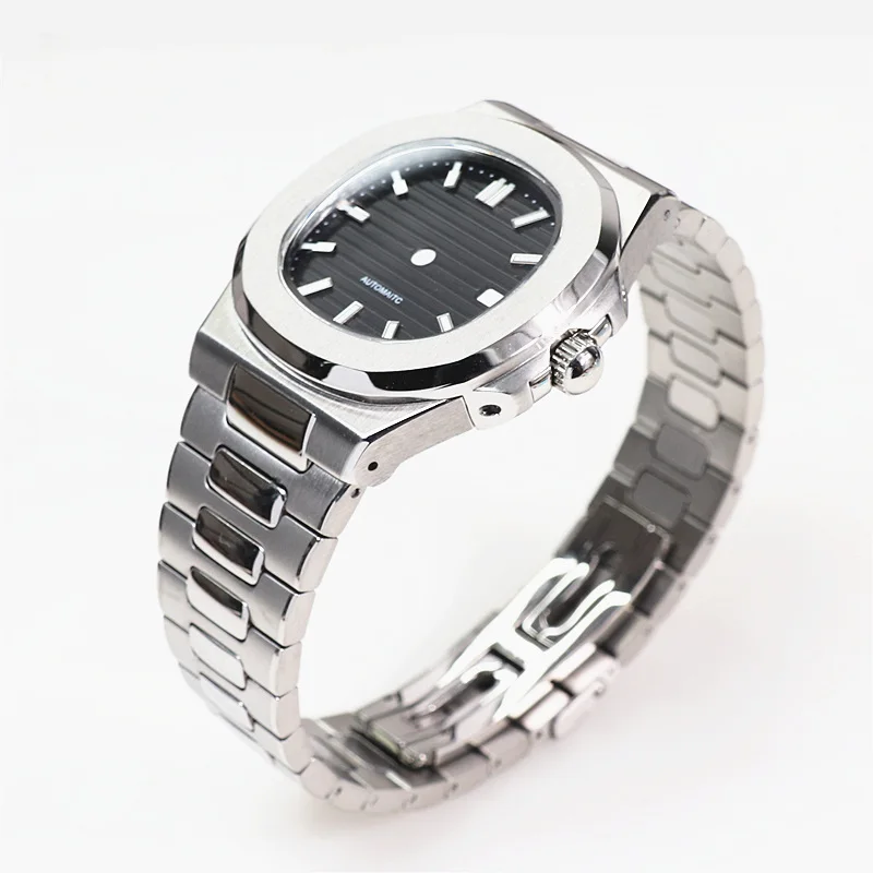 High Quality Waterproof Nautilus Watch Stainless Steel Case and Strap Bracelet with Dial and Hands for NH35 Movement Watch Mod