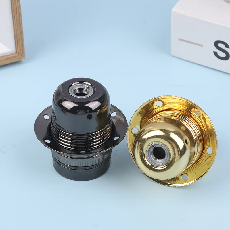 Metal Lamp Holder E27 E26 Polished Vintage Edison Lamp Socket With Ring DIY Lamp Base For Lighting Fixture