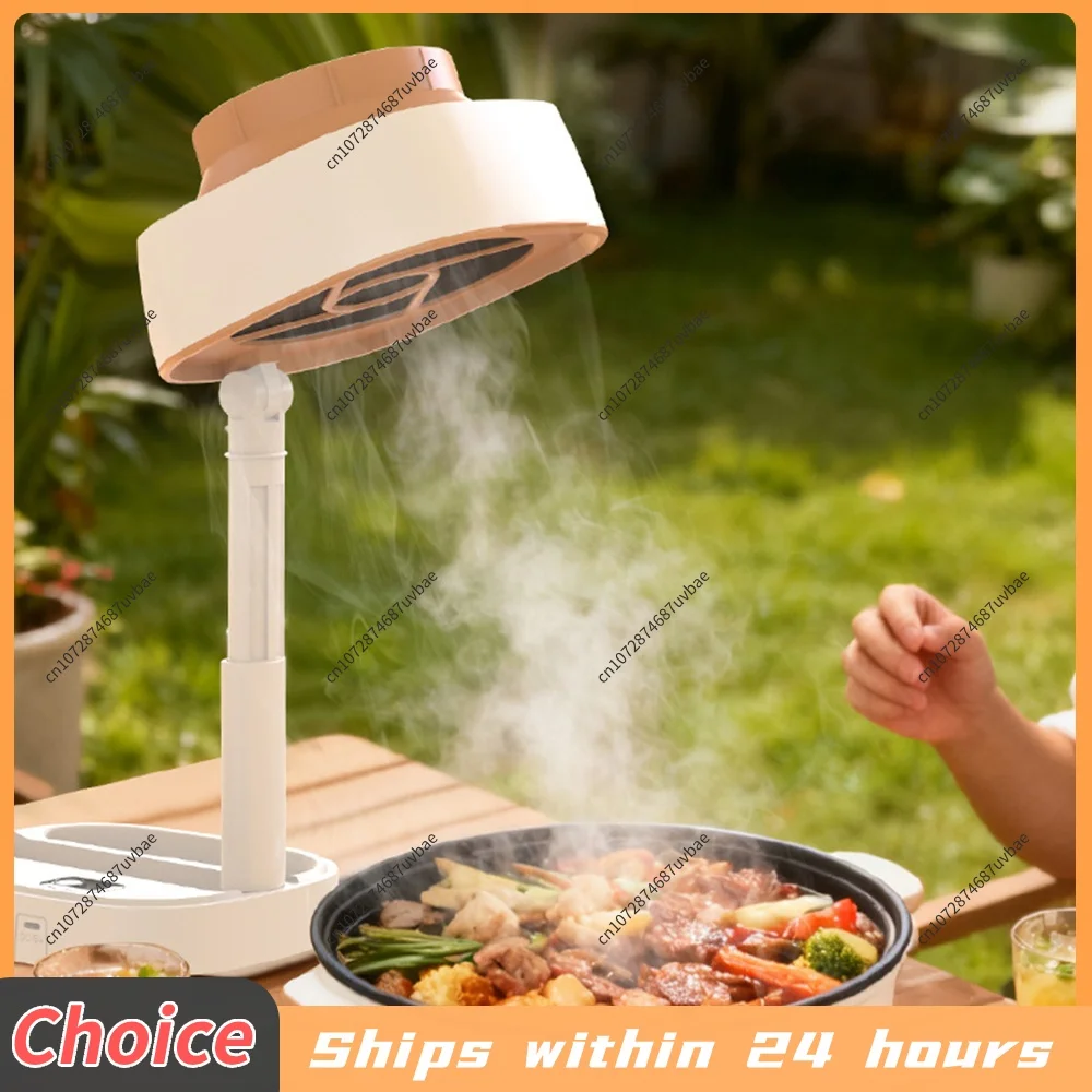 Desktop Range Hood with 5-Speed Suction Portable Exhaust Fan Reusable Carbon Filter 125° Adjustable Angle for Smoking Indoors