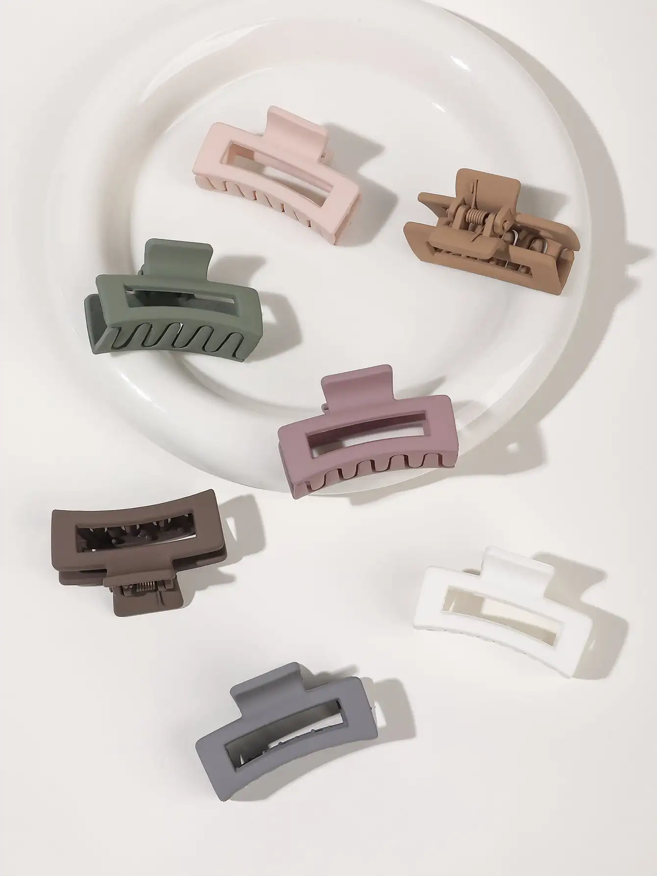 7-teiliges Mini-Set mit mattschwarzen hohen Pferdeschwanz-Haarklammern für Frauen und Mädchen, kleines rechteckiges Haar-Accessoire, rutschfeste Krabben-Haarnadel – Detail 12