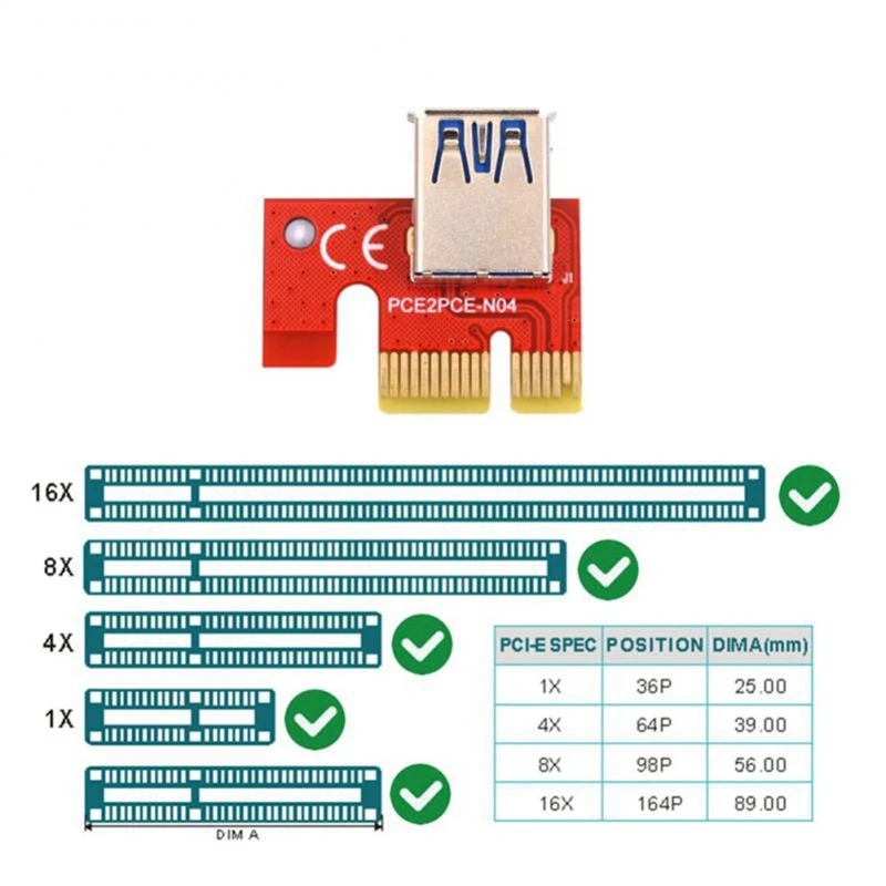 4Set V013 Pro PCIE Riser 013 Cabo Riser Card Express X1 X16 SATA To 6Pin Power Cable USB 3.0 Cable For Mining Miner