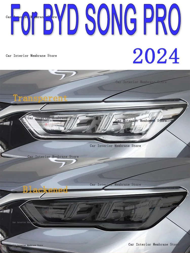 

Для BYD SONG PRO 2024, внешняя фара автомобиля, защита от царапин, оттенок передней лампы, защитная пленка из ТПУ