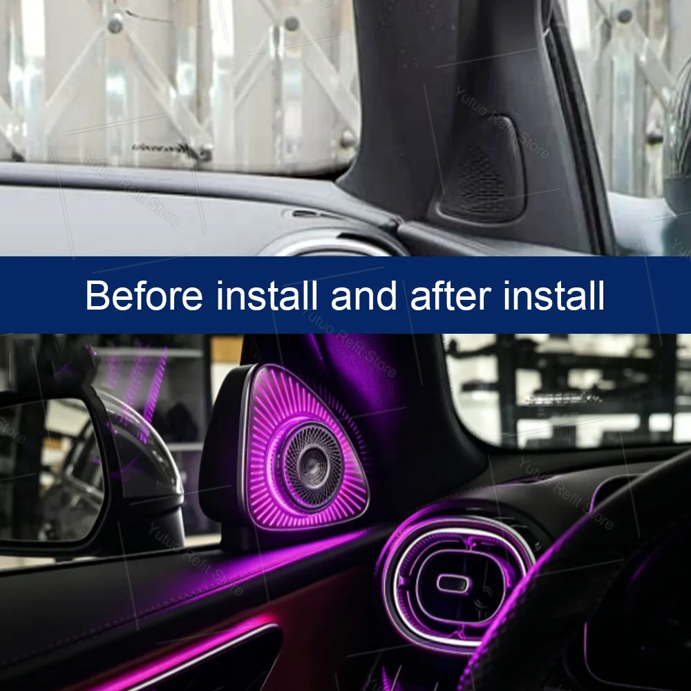 New 64 Colors 5D Rotating Tweeter For Mercedes Benz GLC X254 Plug & Play  Ambient Lighting Audio System Upgrade Screen Control