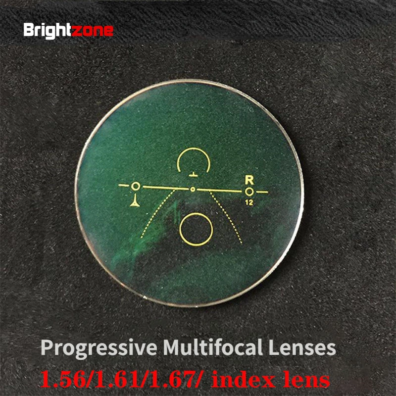 Brightzone 1.56 1.61 1.67 Free Form Multifocal Interior Progressive Prescription Glasses Diopter Optical Lenses Customized Lens