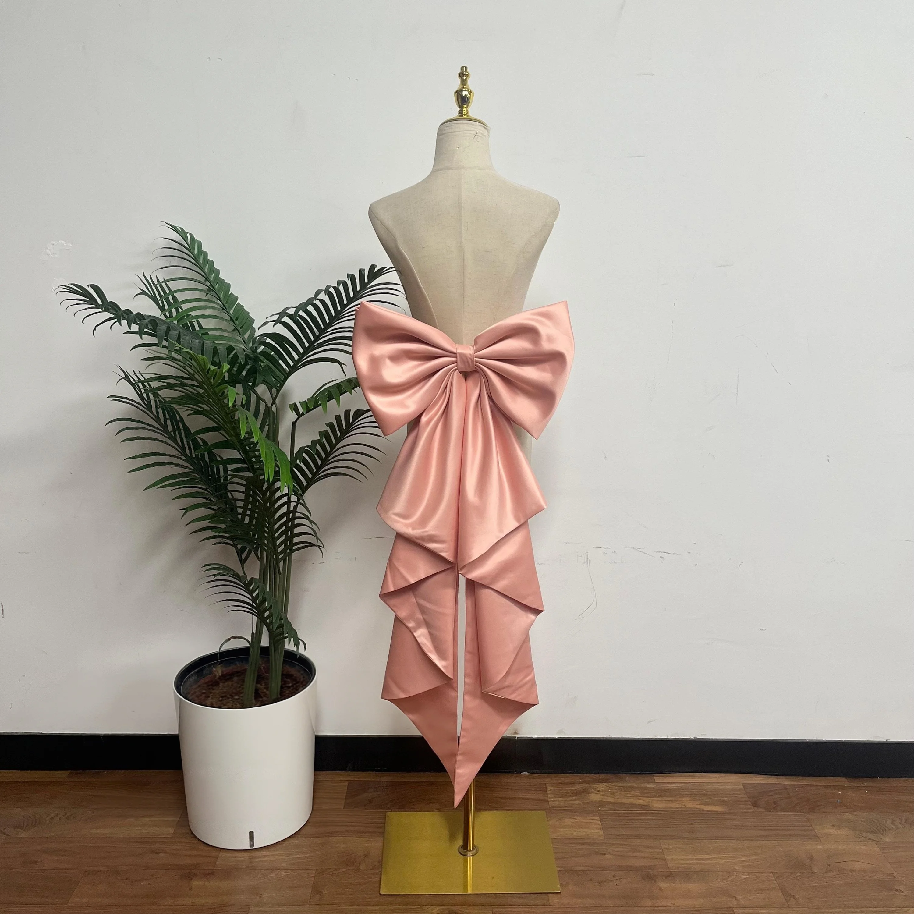 Detachable Satin Bridal Dress Ribbon Oversized Detachable Ribbon With Irregular Train Detachable Long Bridal Accessory Ribbon
