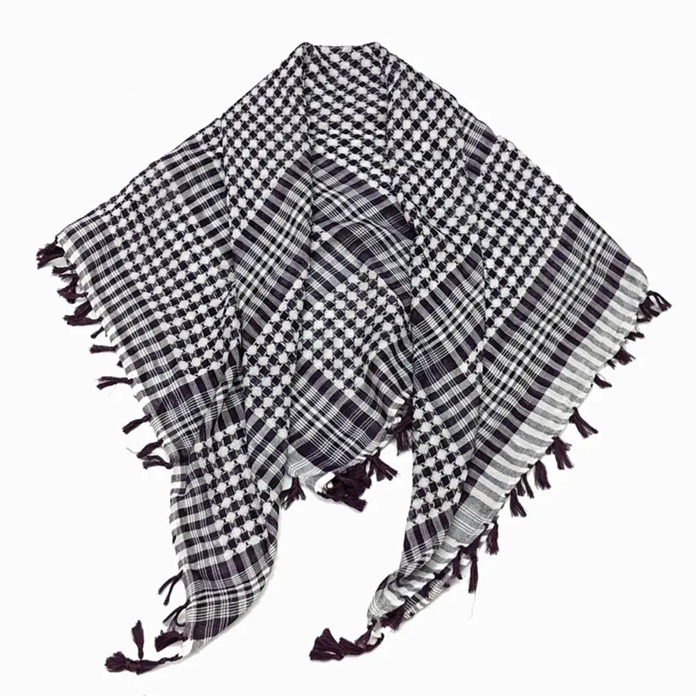 New Large Arab Shemagh Headscarf with Tassel Costume Desert Scarf Head Neck Face Wrap for Men Women