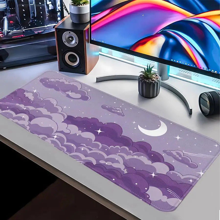 Mouse Pad Computer Laptop Pad Game Console Pad Desk accessories Keyboard Mouse Pad office Pad Anti slip Cartoon Moon Pattern