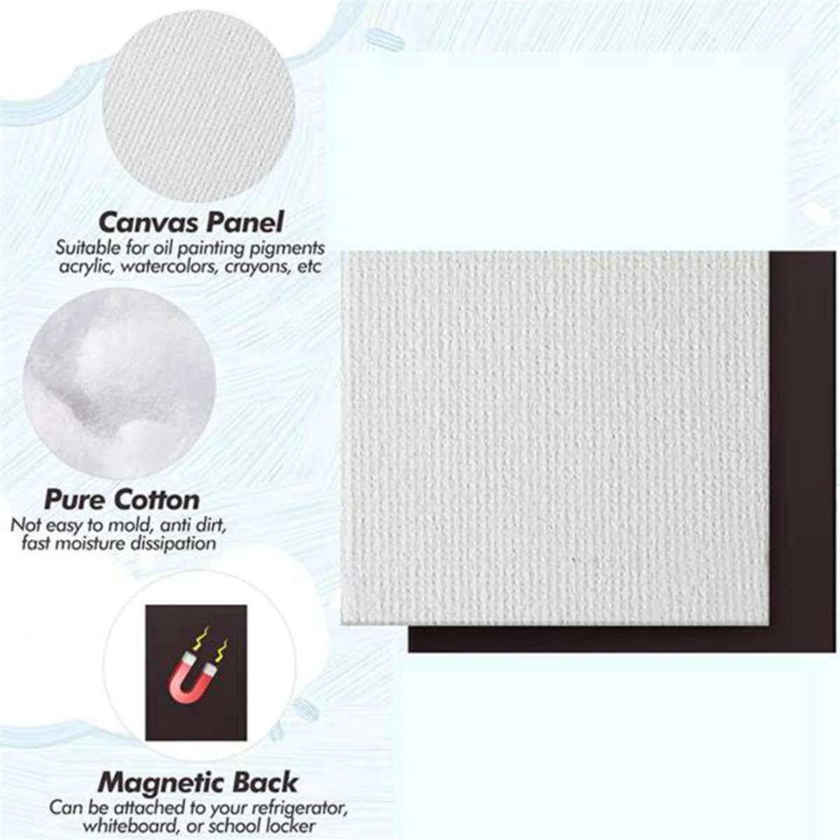 Pintura magnética Painel Canvas, Mini Canvas Boards, Lona, telas em branco, Art Gift, DIY Decor, 25 Pcs