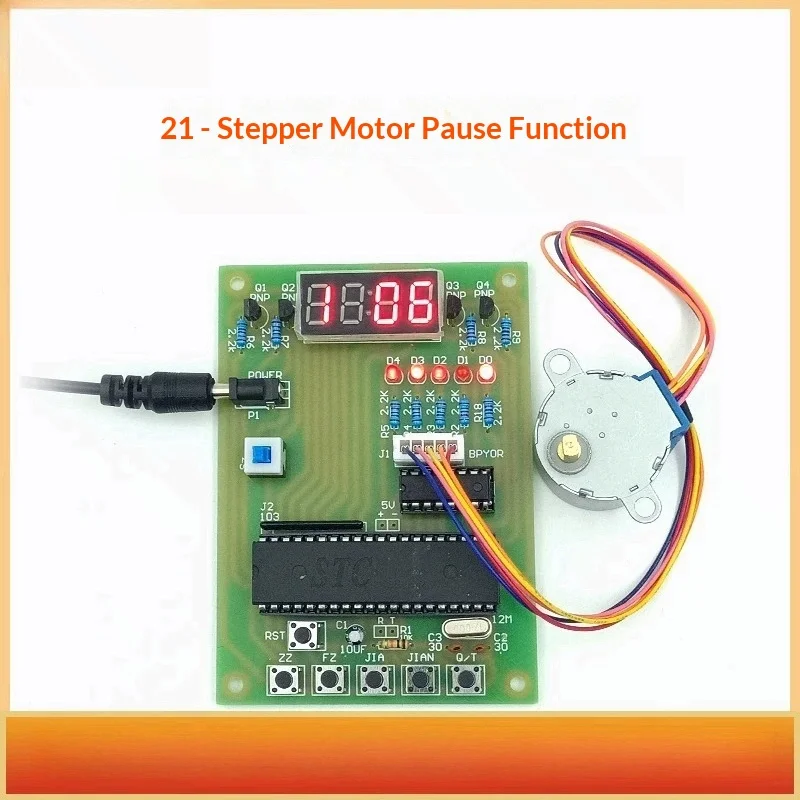 51 MCU Stepper Motor Control DIY Kit, Forward Reverse Acceleration Deceleration Pause Reset Electronic Soldering Training Kit