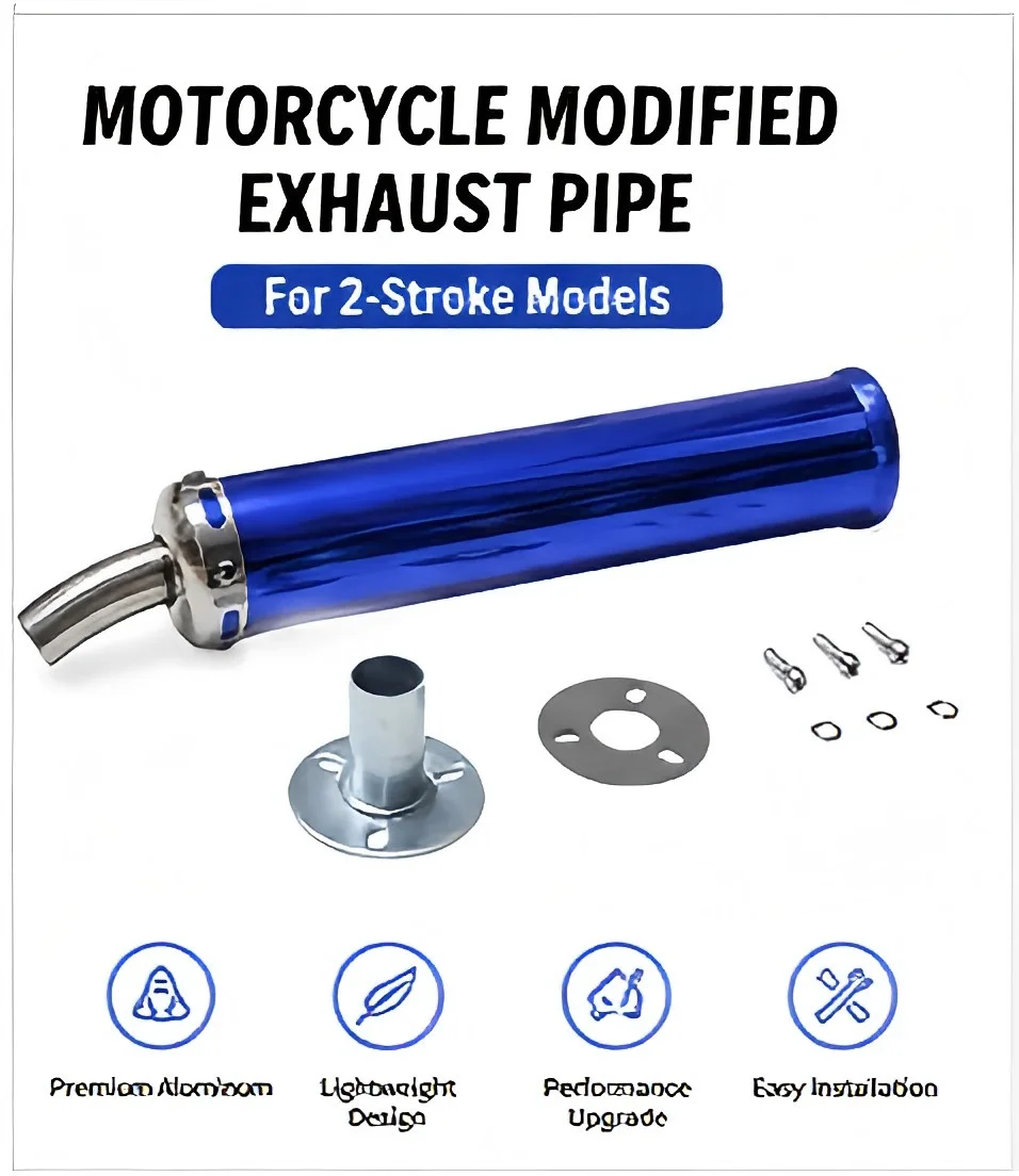 2-Stroke Motorcycle Aluminum Straight Exhaust Silencer Pipe 60x280mm NSR250 TZR125 TZM150 TSR Modified Muffler for Enhanced