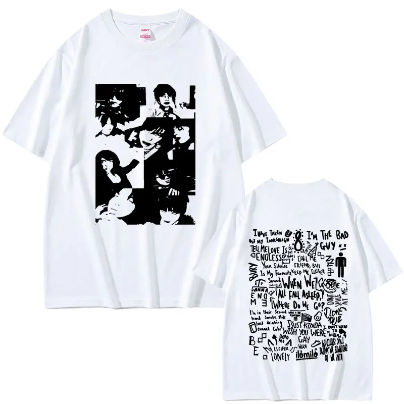 

When We All Fall Asleep Where Do We Go Double Sided Graphic T Shirts Men Women Hip Hop Fashion Tshirt Men's Oversized T-shirts