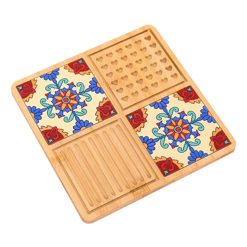 HeatResistant Ceramic Bamboo Bowl Mat Anti-Burn Oil-Proof Stovetop Pot Pad Insulating Tableware Protector Kitchen Utensil Holder