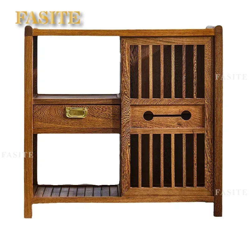 For Mahogany Chicken Wing Wood Dining Side Cabinet Foyer Kitchen Locker New Chinese Modern Solid Wood Tea Side Cabinet