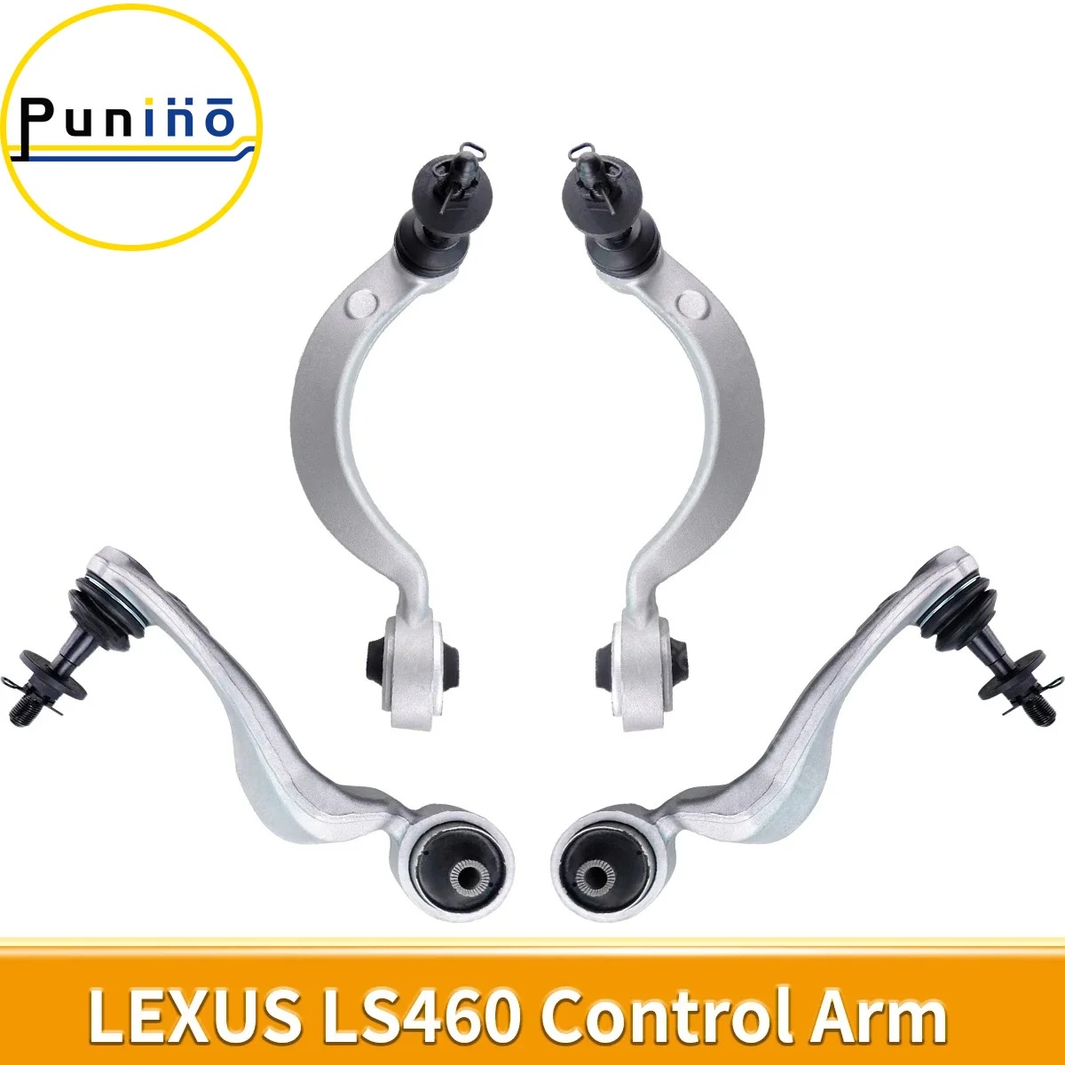 Punino Front Upper Forward & Rearward Control Arm 4pcs Kits for Lexus LS460 2007 2008 2009 2010 2011 2012 - 2017 4861059095