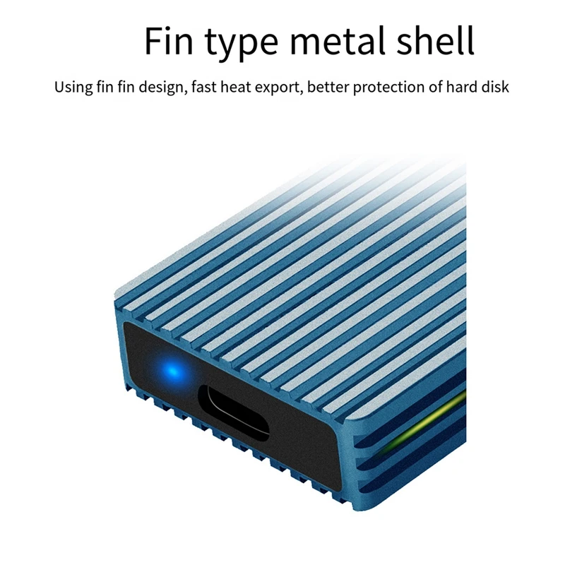 Boîtier mobile de boîtier de clé SSD de M.2 M 10Gbps/5Gbps USB-C l'alliage d'aluminium de cas avec la lumière de RVB-bleu marine