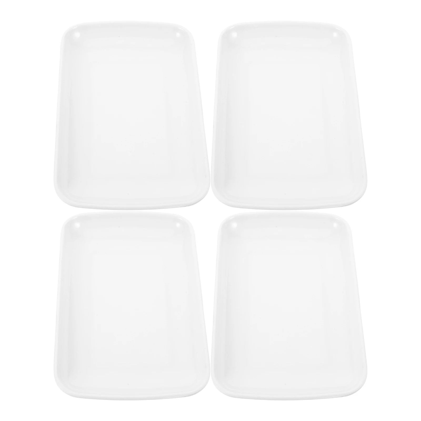 

4pcs Melamine Rectangular Plates 19x12cm Safe Material Easy Clean Home Restaurant Practical Snack Food Barbecue Steak Plates