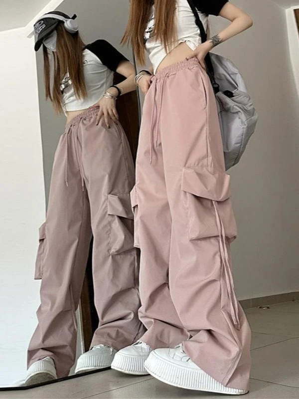 

Брюки-карго женские корейские летние полиэстеровые льняные широкие брюки для отдыха мягкие непринужденные воздушные легкие каникулы легкие большие размеры