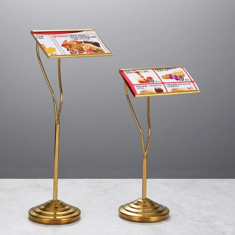 

Elegant Places Card Display Holders Functional Gold/Silver Desk Note Holders Menu Rack for Office Hospitality Use