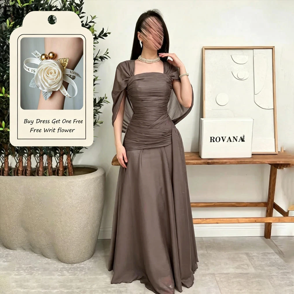 Eightale 2025 pescoço quadrado seda chiffon maxi vestido de noite capa festa de casamento formal vestido de baile dubai vestido de festa personalizado