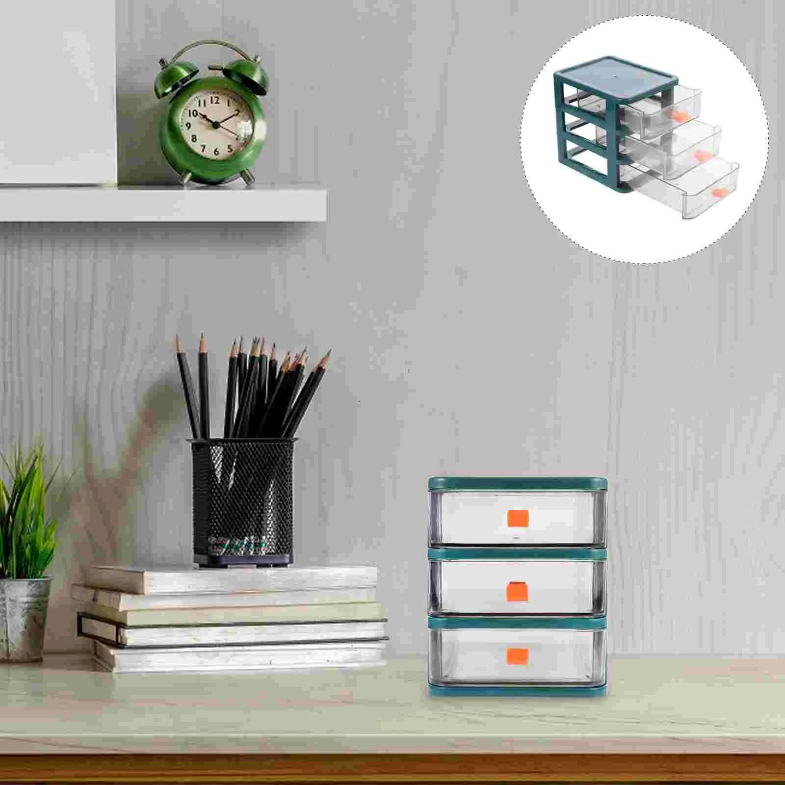 

Storage Box PP Sundries Holder Transparent Desktop Organizer Small Drawers Bins