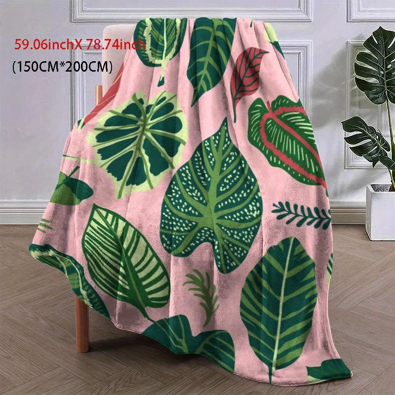 Tropical Leaf Paradise Blanket Reversible Flannel Throw for Island Vibes AllSeason Comfort Jungle Retreat Gift