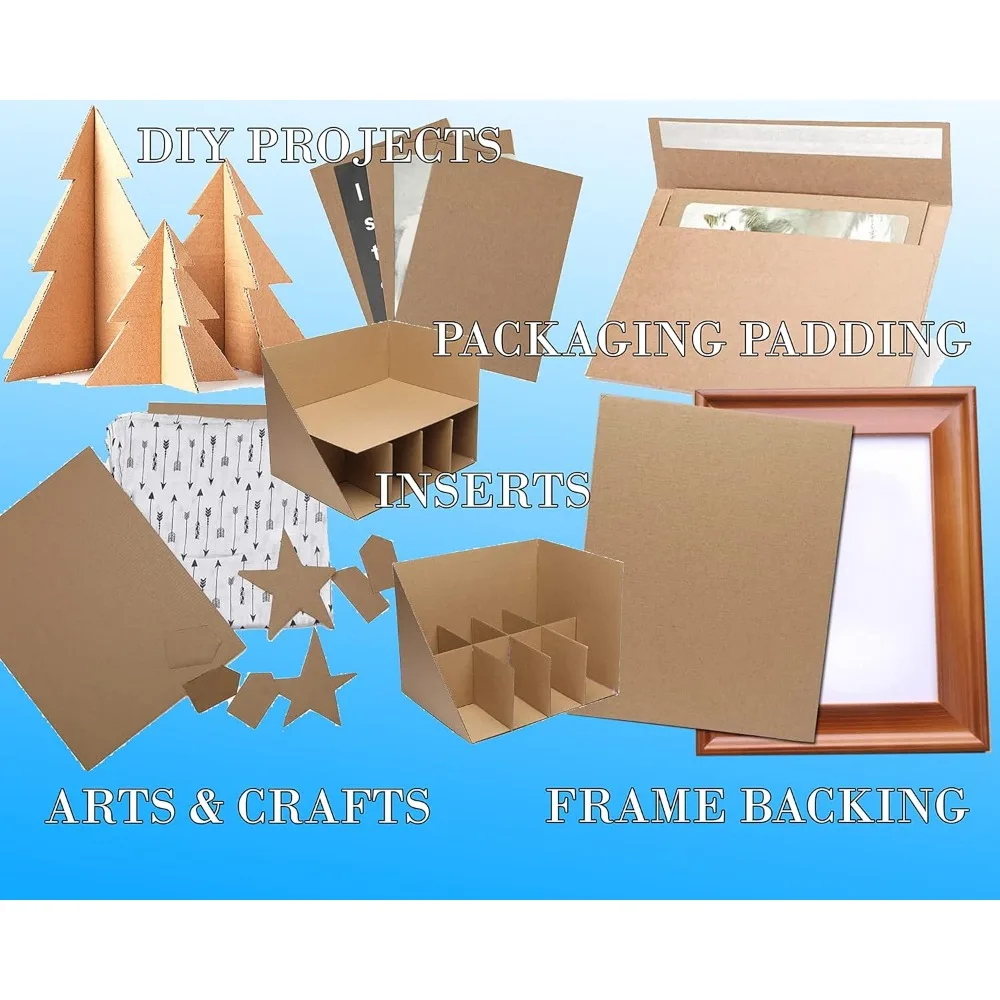 Large 24x36 Cardboard Sheets 25 Pack 3/16 Thick Corrugated Blanks for Dividers and Inserts
