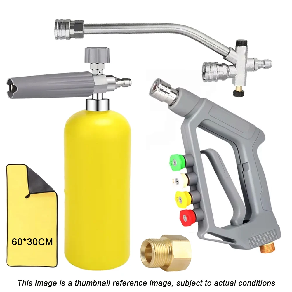 

5000psi водяной пистолет для автомойки высокого давления, переключатель двойного назначения, двойной клапан из нержавеющей стали, пенопластовая пушка, инструмент для мойки автомобиля