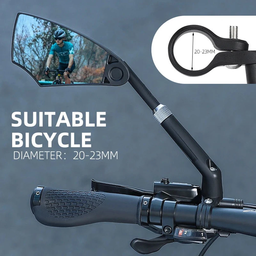 Rétroviseur anti-absorbe ouissement pour guidon de vélo, vue arrière, large portée, réfléchissant, scooter électrique, accessoires de vélo