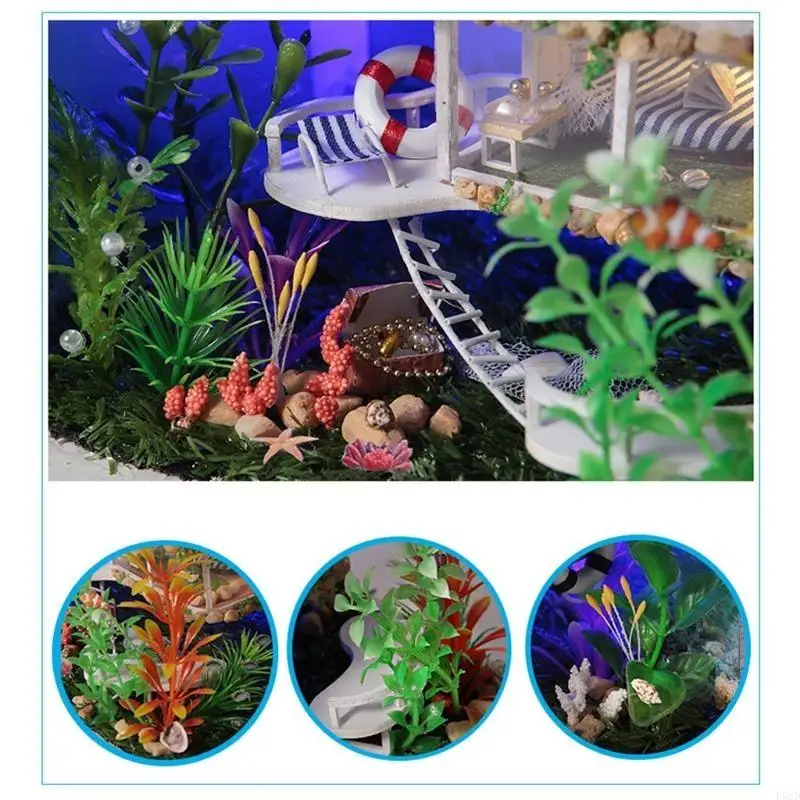 F62d Girl's Geschenk DIY Miniatur Dollhouse Kinder Sammeln Zimmer Luminöses Spielzeug