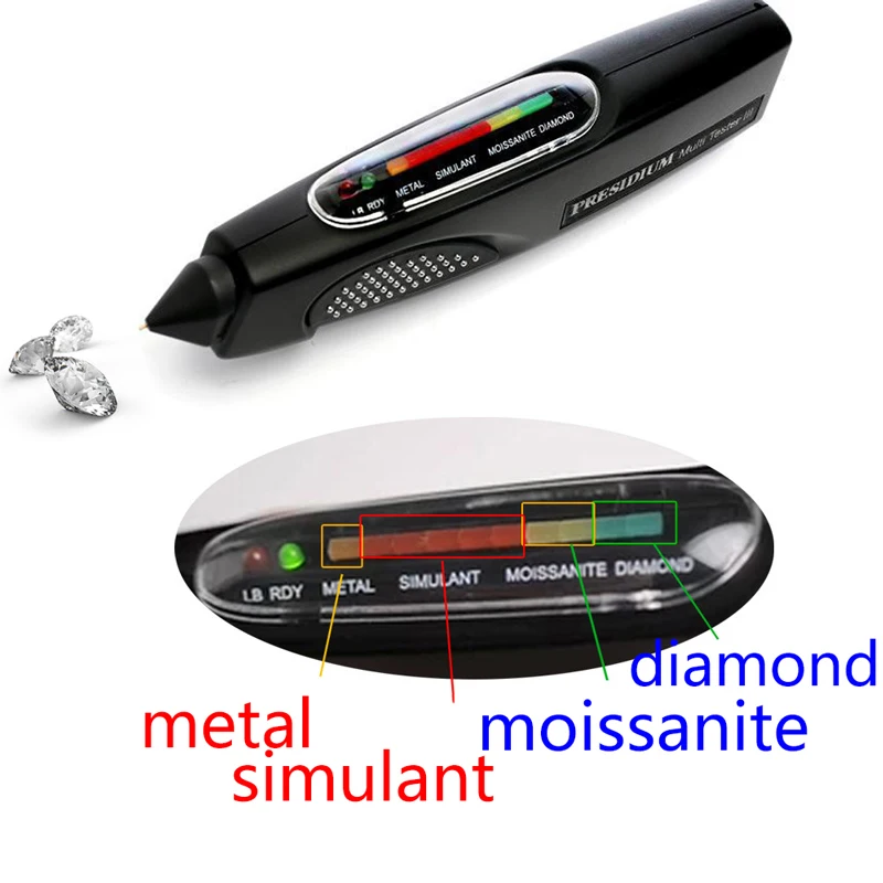 DJMAX Professional High Accuracy Diamond Tester 2 / 3 Gemstone Gem Selector Jewelry Watcher Tool LED Diamond Indicator Test Pen
