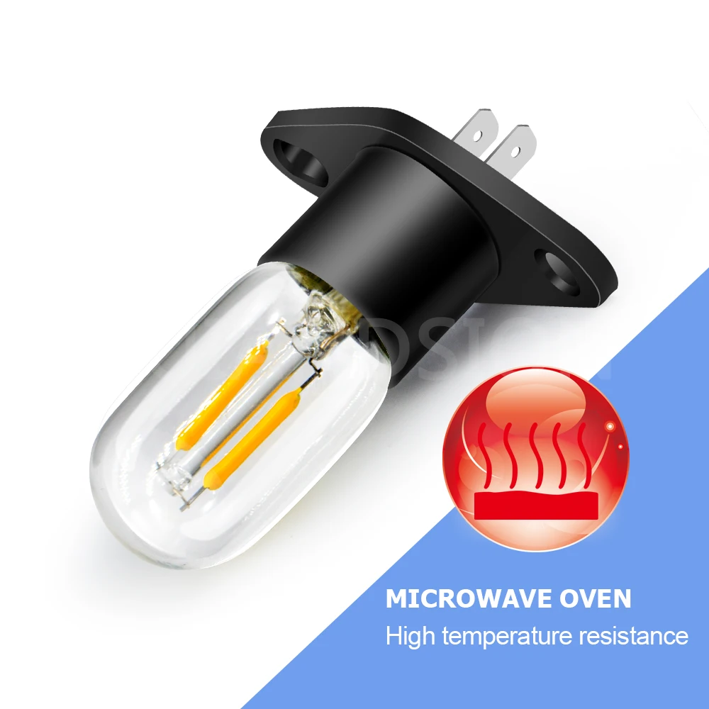 1PC 2A AC110-130V 25W LED Microwave Oven Bulb Refrigerator Lighting Bulb Base Design with Holder Replacement Universal Yellow
