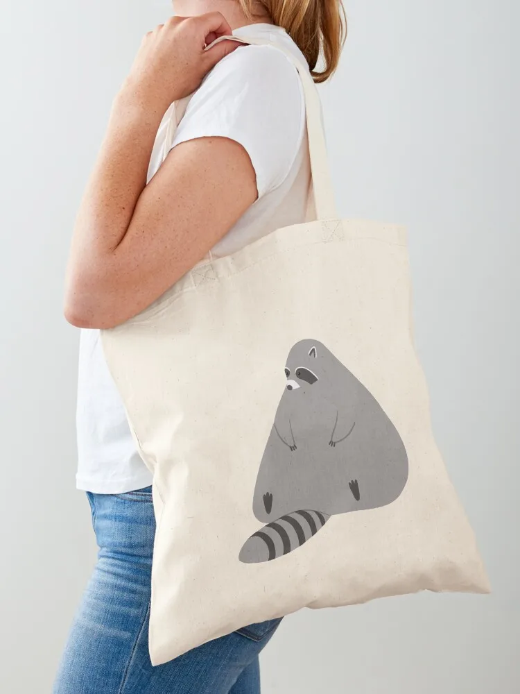 

Chubby Melting Raccoon Sitting Tote Bag tote bags cloth bags eco pack eco bag folding personalized tote