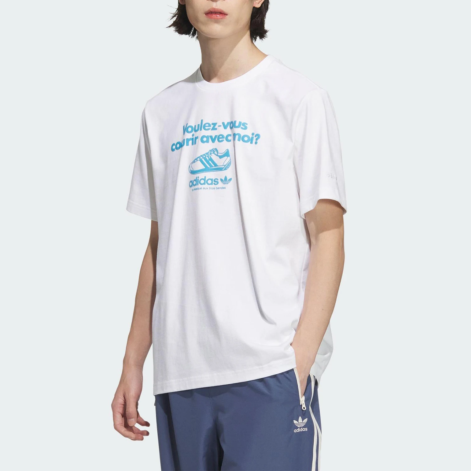 

Adidas Originals Мужская модная футболка с круглым вырезом и короткими рукавами с принтом JX2629