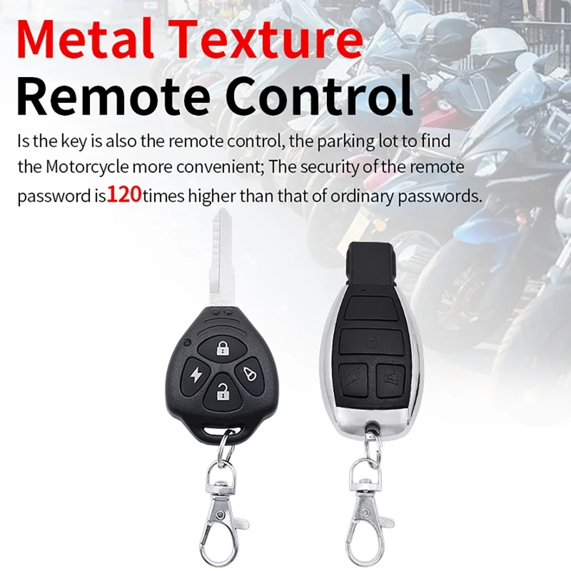 Motorcycle Anti-Theft Security Alarm System Remote Control 125Db(Anti-Line Cutting) For Motorcycle