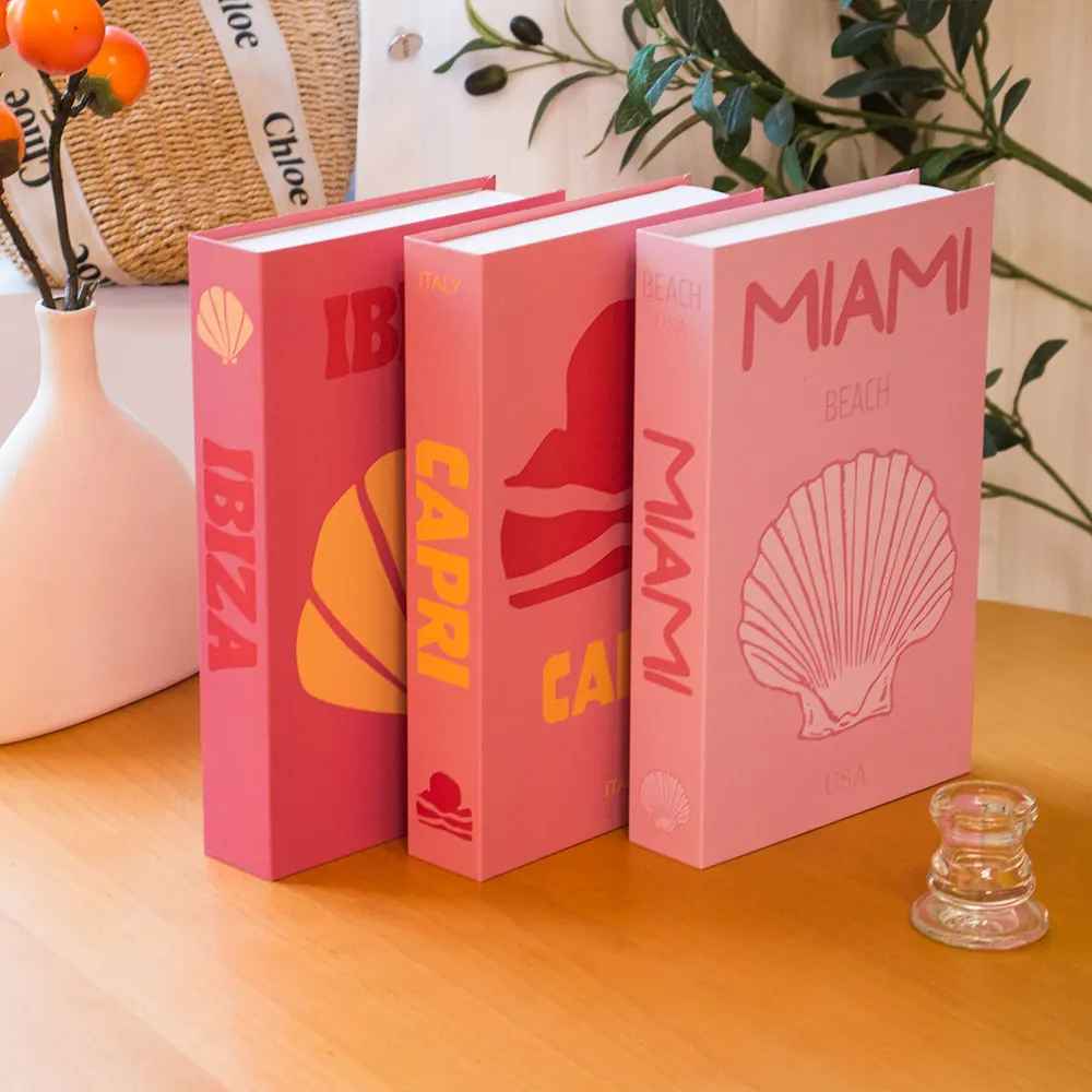 Reiseserie Deko-Bücherbox für Couchtisch-Dekoration Wohnzimmer Mode-Requisiten Bücher Dekorationen für Zuhause Raumdekoration MIAMI – Detail 4